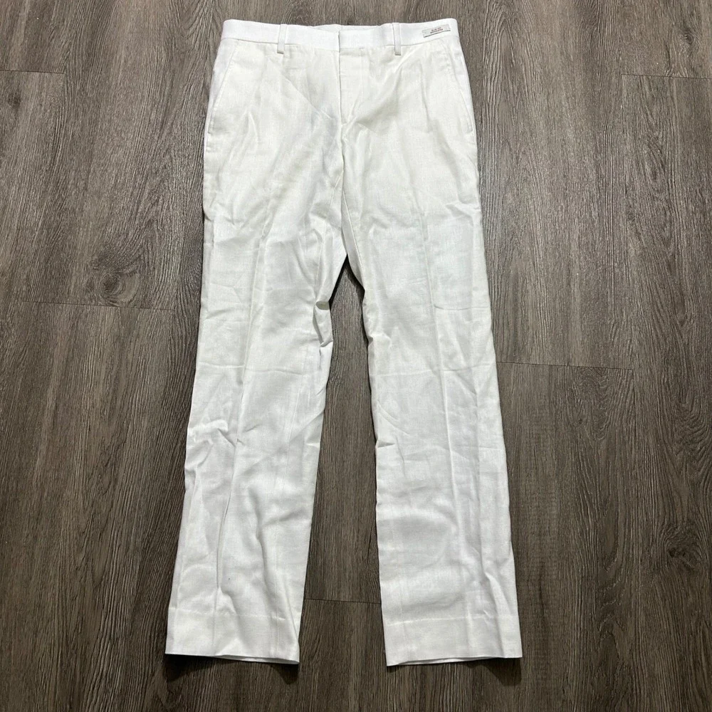 Jos A Bank Suit Set 41R 30x30 White Linen Cotton Slim Fit Separates NEW NWT